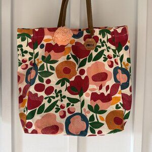 Floral Themed Eccolo Canvas Women's Tote Bag